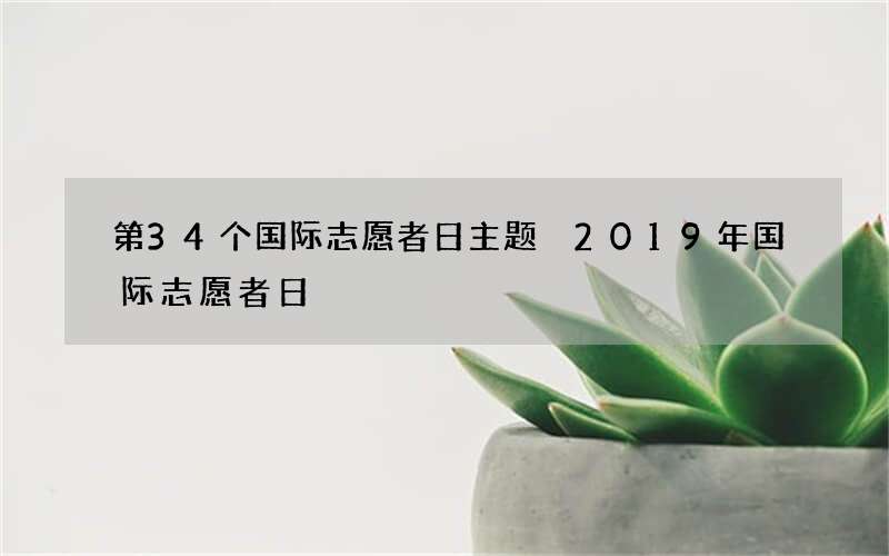 第34个国际志愿者日主题 2019年国际志愿者日